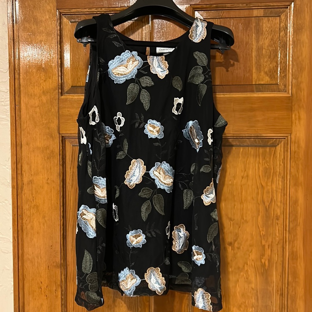 CHARTER CLUB, floral top, size L